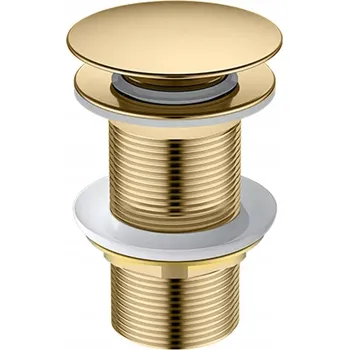 Sifon Zátka umyvadlová bez přepadu, automatická, klik-klak kulatý Maibang zlatá