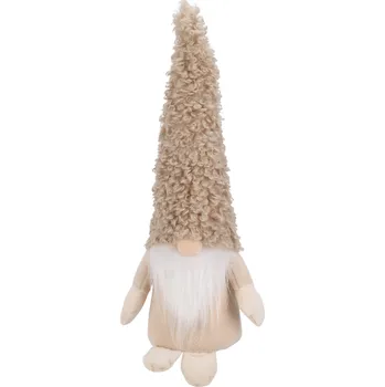 Vánoční dekorace H&L Vánoční skřítek Pixie 12x12x42cm, chlupatá čepice
