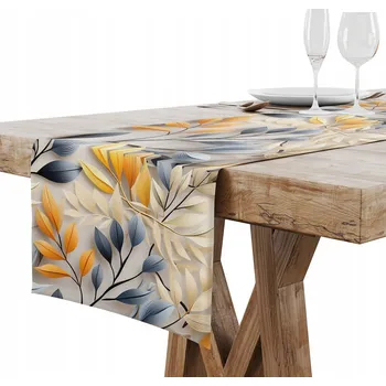 ubrus BĚHOUN NA STŮL MATNÝ HLADKÝ 40x220 POMERANČOVÉ LISTY 002