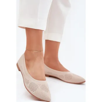 Dámské lodičky Materiálové Dámské Baletky Zelira Barva: Béžová, Velikost: 37