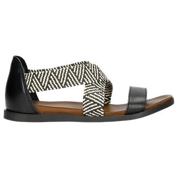 Dámské sandále Černé Kožené Dámské Sandály S Etno Vzorem Wojas 7601881 41