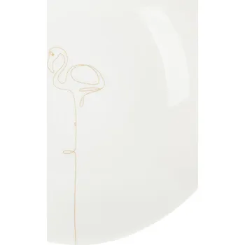 Talíř by inspire Polévkový talíř Flamingo, zlatý 21cm