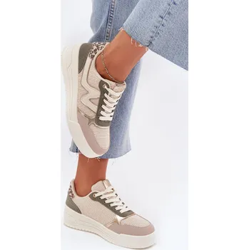 Dámské tenisky Dámské Tenisky Na Platformě Leopardí Kelsia Barva: Béžová, Velikost: 36