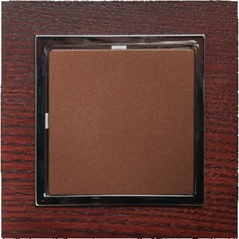 Stavebniny Tlačítkový ovladač strojek + klapka do rámečku - měď