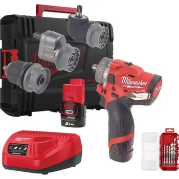 Milwaukee ELVINSET14 aku příklepová vrtačka M12 + 8 dílná sada vrtáků multi