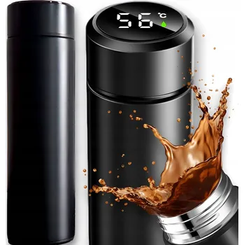 Termohrnek Termohrnek Smart World 500 ml nerezová ocel černý s dotykovým LCD displejem