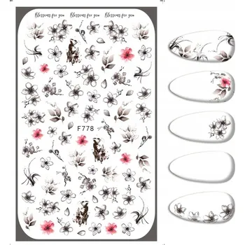 samolepka Samolepky na nehty - Vzory Květiny F778
