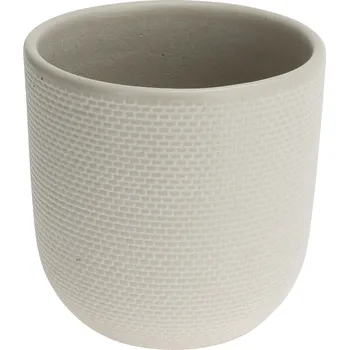 Květináč H&L Květináč Weave S (11,5x11,5x11,5 cm) – smetanová, s matnou texturou