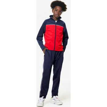 DECATHLON Dětská tepláková souprava dvoubarevná 5-6 LET MODRÁ|ČERVENÁ