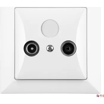 Stavebniny Zásuvka TV+R, koncová strojek + klapka do vícenásobného rámečku - do týdne