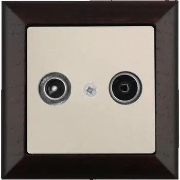 Stavebniny RTV zásuvka průběžná kompletní zásuvka - wenge písek