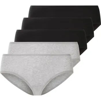 Kalhotky esmara® Dámské kalhotky XXL, 5 kusů (XL (48-50), černá/šedá)