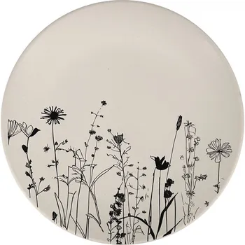 Talíř Clay Keramický dezertní talíř Cream Garden ø 20cm, smetanová/černá