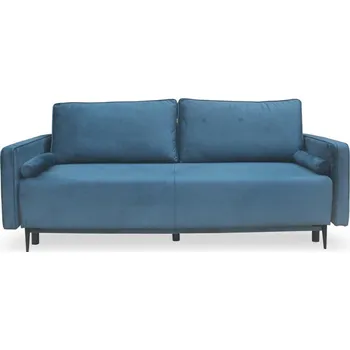 Pohovka Rozkládací pohovka Arosa tmavě modrý samet s úložným prostorem a funkcí spaní do obýváku Intesi