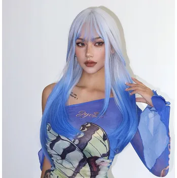 Paruka Paruka dlouhé syntetické vlasy blond BWR