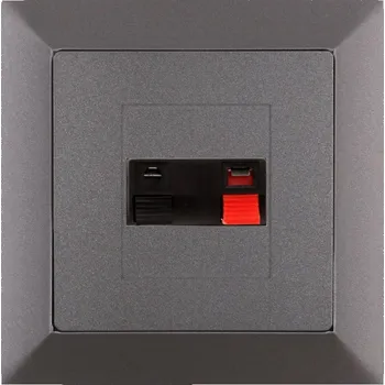 Stavebniny Zásuvka reproduktorová strojek + klapka do vícenásobného rámečku - grafit