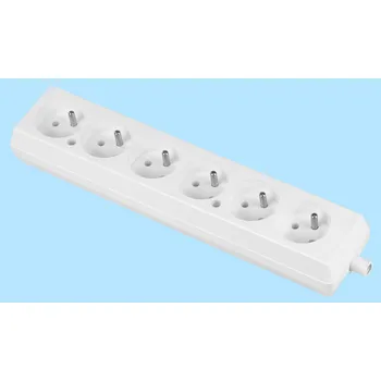 Elektrická zásuvka Zásuvka šestinásobná bílá