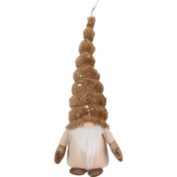 Vánoční dekorace H&L Vánoční skřítek Pixie 12x12x42cm, pruhovaná čepice