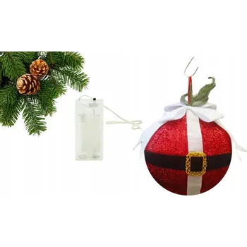 Vánoční dekorace VÁNOČNÍ KOULE BAŇKA S LED OSVĚTLENÍM NA BATERIE VENKOVNÍ 25cm