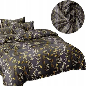 Povlečení Sada Povlečení 3D 140x200 1x70/80 Zlaté Růže Bavlněný Satén 2463