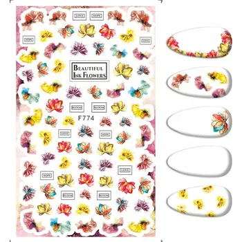 Samolepky na zdobení nehtů – Akvarijní květiny