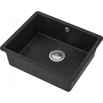 Granitový dřez IKEA KILSVIKEN Dřez vestavný, 1 komora, černý křemenný kompozit, 56x46cm