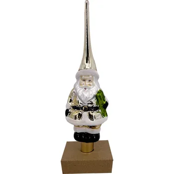 Vánoční dekorace H&L Špička na vánoční stromeček Santa, zlatá