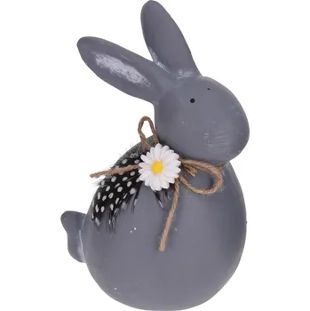 Velikonoční dekorace H&L Velikonoční keramický zajíc 16cm, betonový vzhled, sedící