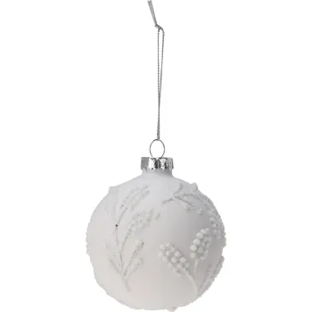 Vánoční dekorace H&L Vánoční skleněná baňka 8cm, matná bílá