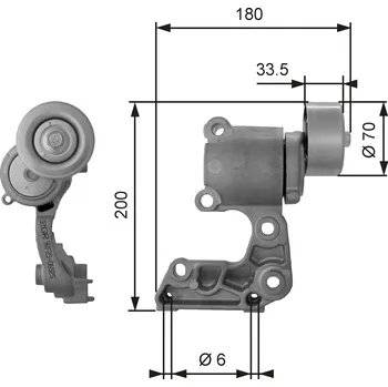 Napínák, žebrovaný klínový řemen GATES T38410