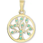 Brilio Zlatý přívěsek Strom života se zelenými krystaly 249 001 00442 + 2 měsíce na vrácení zboží