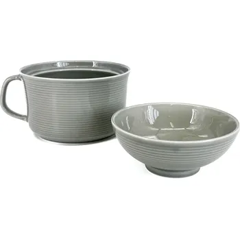 Clay Set hrnek s miskou Deux, šedá