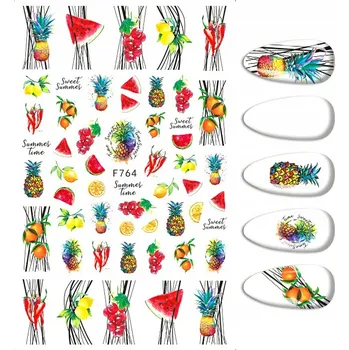 Samolepky na nehty - Ovocné vzory - Skica