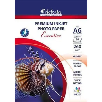Fotopapír Victoria Executive foto papír pro inkoustové tiskárny vysoce lesklý 10x15, 260g, 20 listů