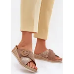 Dámské Pantofle Na Klínu S Dekorativní Přezkou Inblu RV000012 Barva: Béžová, Velikost: 40