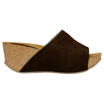 Dámské žabky Pantofle Na Klínku V Čokoládově Hnědé Barvě Wojas 7402162 40
