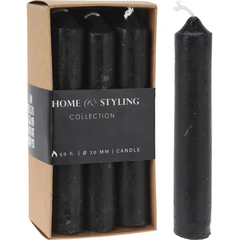 Svíčka H&L Sada 6 svíček Nero 2,1x12 cm – černé, 4 h hoření