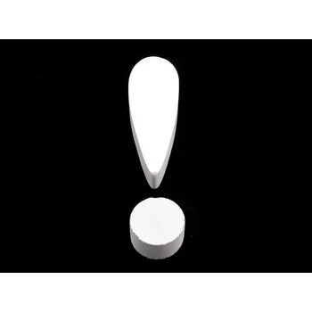 Bytová dekorace 3D dekorace číslice, otazník, vykřičník výška 8 cm - 12 "!" bílá mléčná