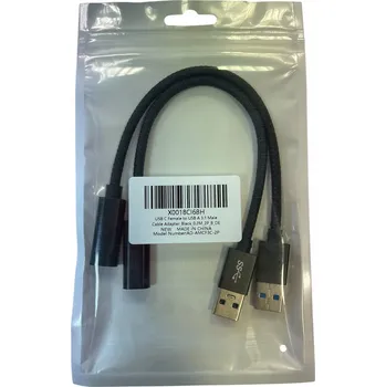 Datový kabel Pletený adaptér / kabel USB-C, 15,5 cm, černý, 2 kusy