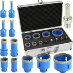 Diamantové vykružováky M14 do dlažby 6-68 mm 11 dílná sada M22598