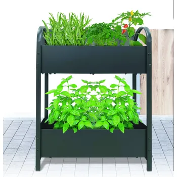 Květináč Garden Pleasure vyvýšený záhon TULPIA antracitový květináč v truhlíku | 507466