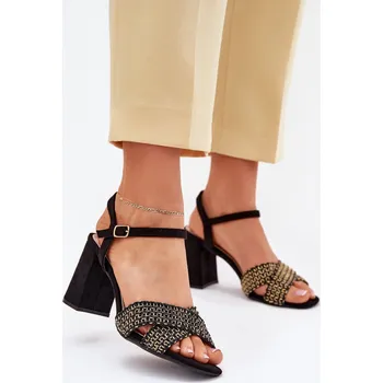 Dámské sandále Dámské sandály na podpatku Almera Barva: Černá, Velikost: 36