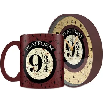 Stolování Dárkový ranní set Harry Potter: Nástupiště 9 3/4 hrnek-stolní budík (objem hrnku 315 ml)