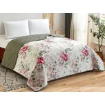 Přehoz postele Fiori 220x240 cm, květinový zelený