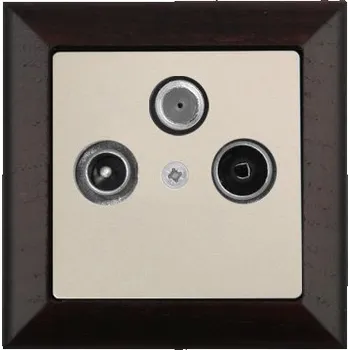 Stavebniny RTV zásuvka satelitní kompletní zásuvka - wenge písek