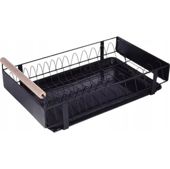 Organizace kuchyně Šuplík do skříňky, sušák na talíře, odkapávač, organizér, černá barva