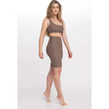 Cyklistické kalhoty ATHLEEYA Cyklistické kalhoty krátké bez laclu - ESSENTIAL - hnědá M