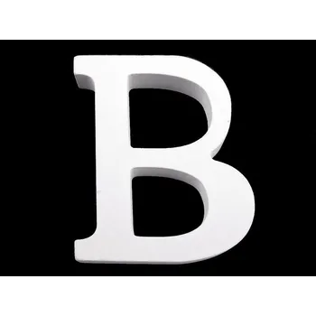 Bytová dekorace Dřevěná dekorace písmena abecedy výška 8 cm - 2 "B" bílá sněžná