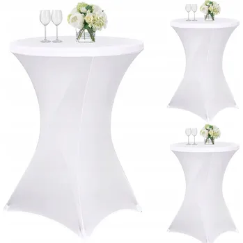 ubrus Elastický ubrus / potah na stůl na svatební hostina, oslavu, 80x110 cm, bílý, 3 ks