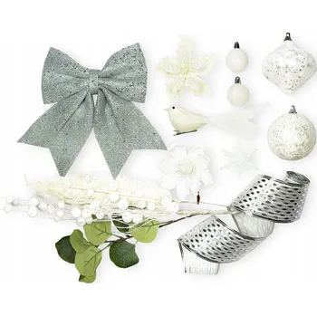 Vánoce Sada vánočních ozdob 29 ks v krabičce WHITE MELODY na stromeček do 100 cm
